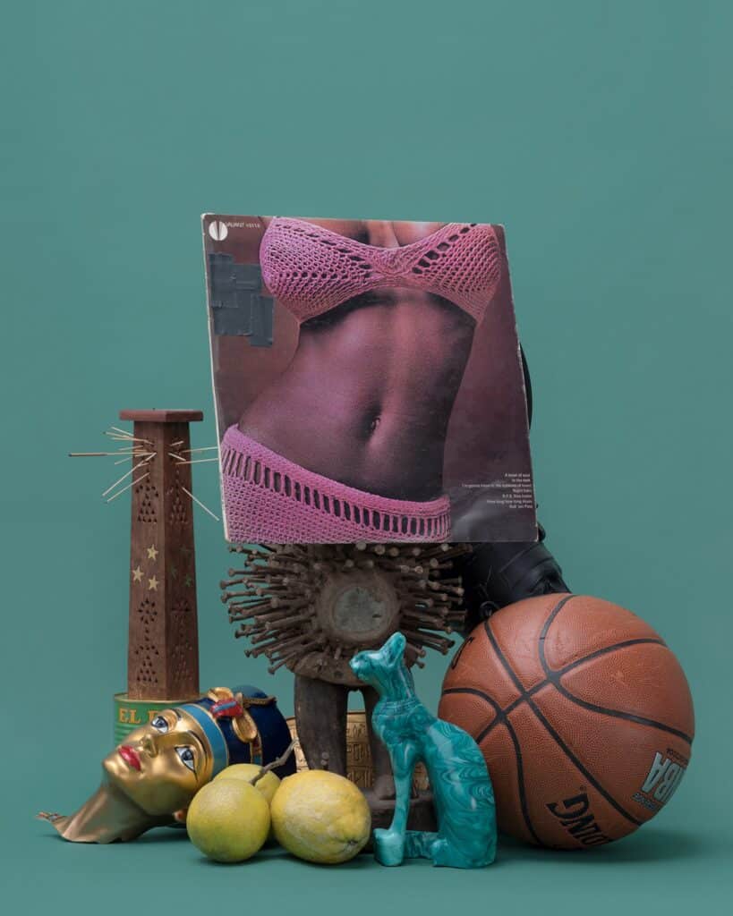 Awol Erizku, Untitled (Donna Summer Still Life), 2018; from Awol Erizku: Mystic Parallax (Aperture, 2023). Courtesy the artist