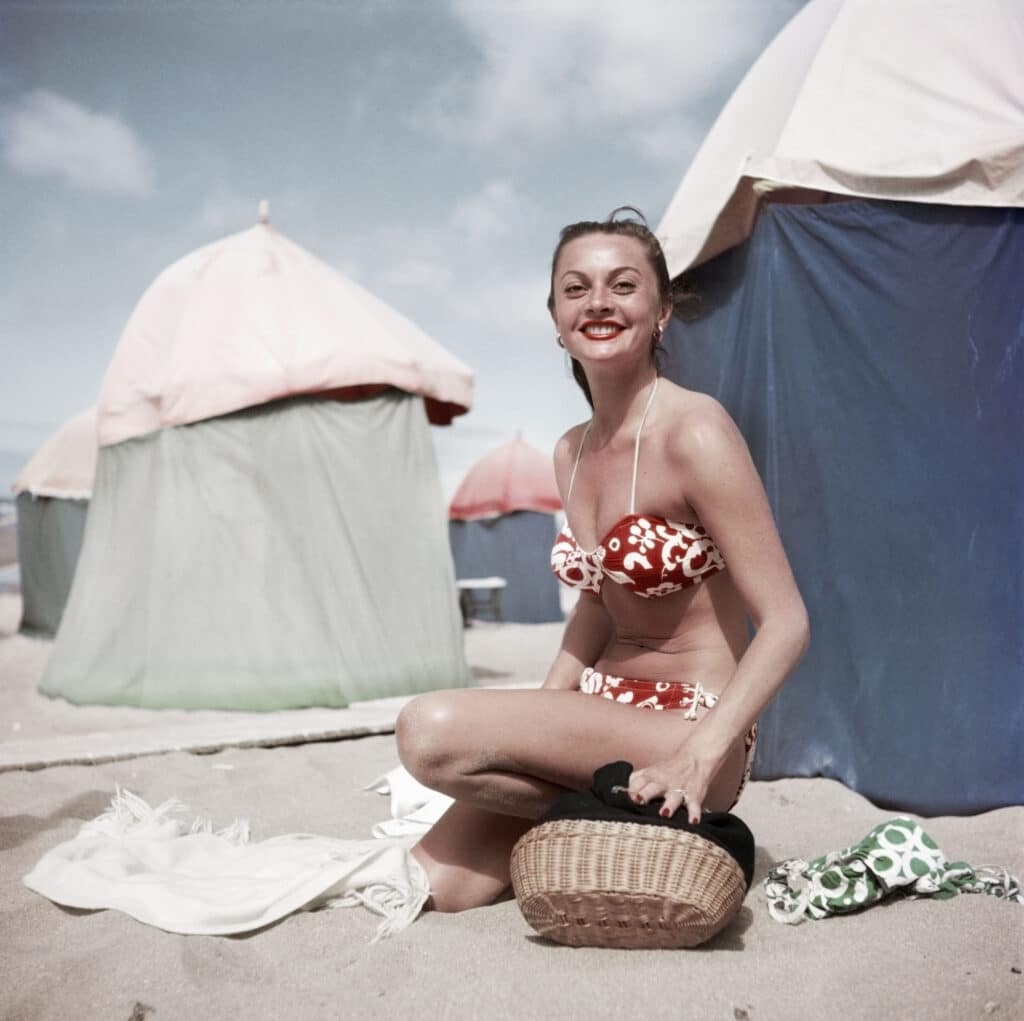 FRANCE. Deauville. August, 1951. Woman in a bikini. © Robert Capa / Magnum Photos