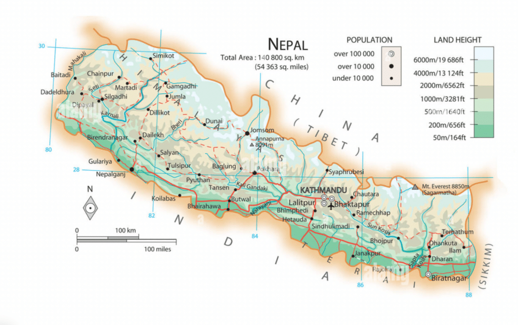 Carte du Népal