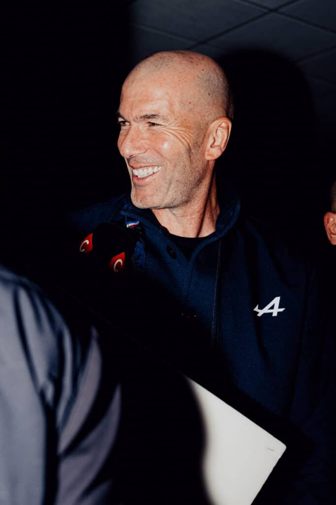 Zinédine Zidane at the Alpine A110 Monochromatic launch party © Alpine