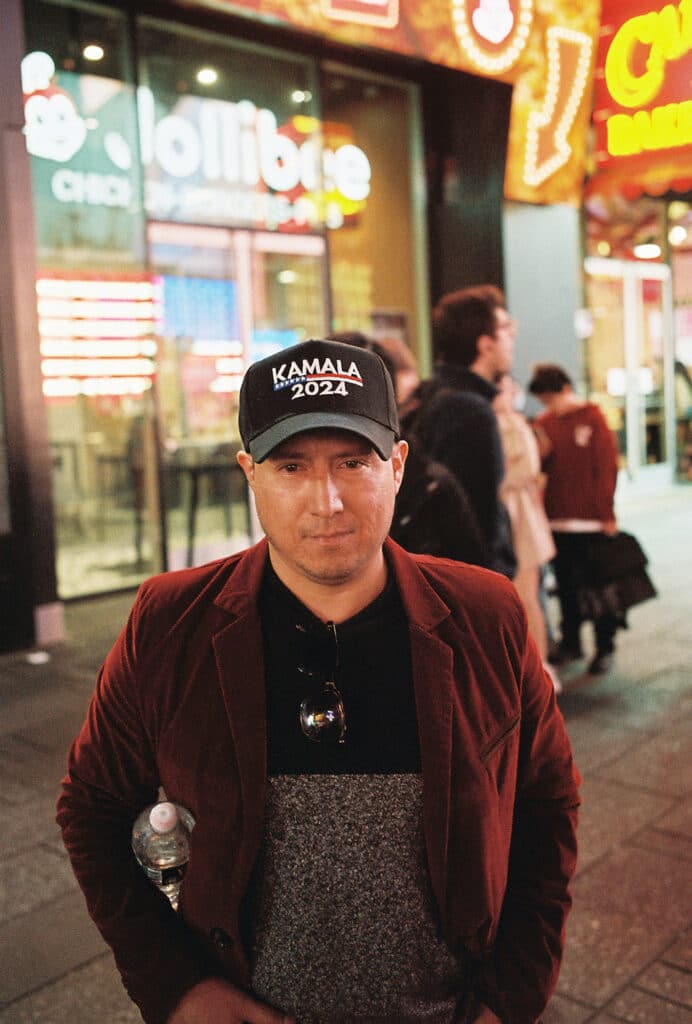 Alex, Time Square, New York, November 5, 2024 © Robert E. Gerhardt