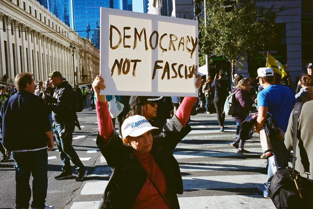 Counter Protestor at the Donald Trump Rally at Madison Square Garden. New York City. October 27, 2024 © Robert E. Gerhardt