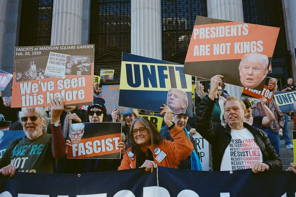 Counter Protestors at the Donald Trump Rally at Madison Square Garden. New York City. October 27, 2024 © Robert E. Gerhardt