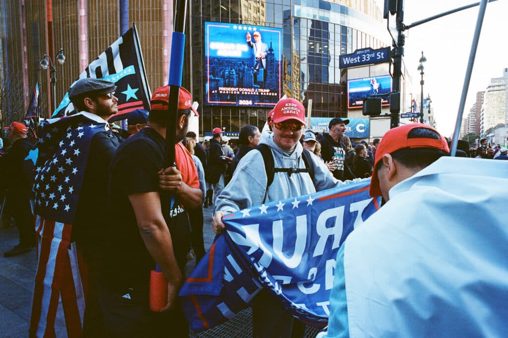 Trump Supporters at Madison Square Garden. New York City. October 27, 2024 © Robert E. Gerhardt