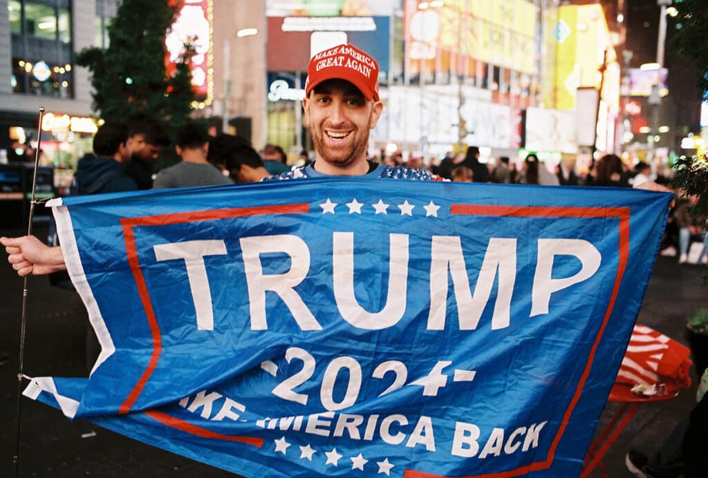 Steven, Time Square, New York, November 5, 2024 © Robert E. Gerhardt