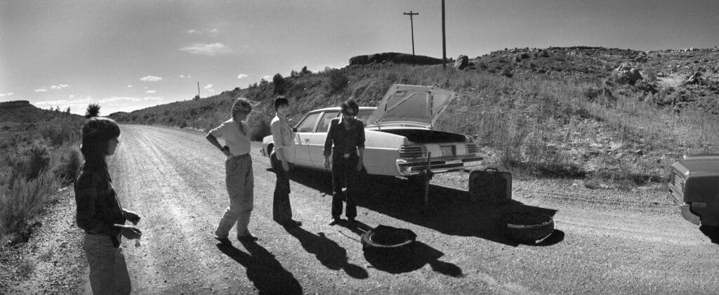 When Martin Scorsese had a flat tire II, 1977 © Wim Wenders/ Wenders Images and Howard Greenberg Gallery