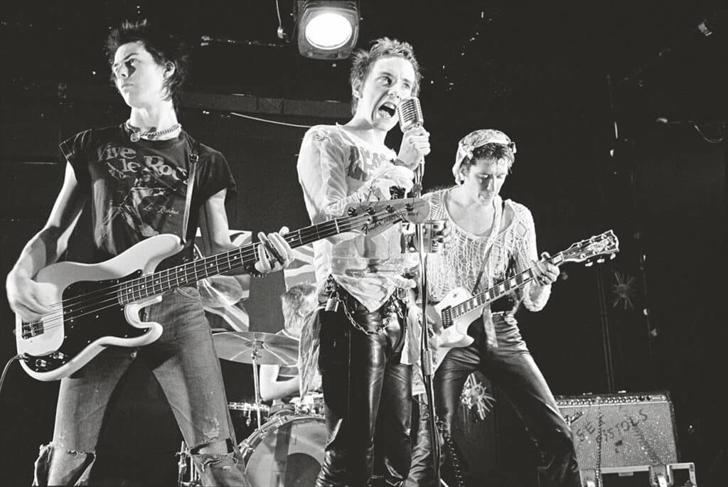 Dennis Morris, The Sex Pistols, the Marquee Club, Soho, London, 23 July 1977 © Dennis Morris